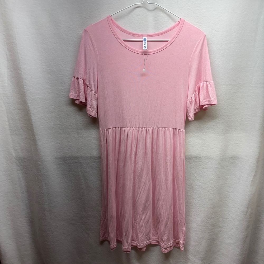 VIISHOW Pink Ruffle Sleeve Babydoll‎ Dress Women's Size S Casual Loungewear